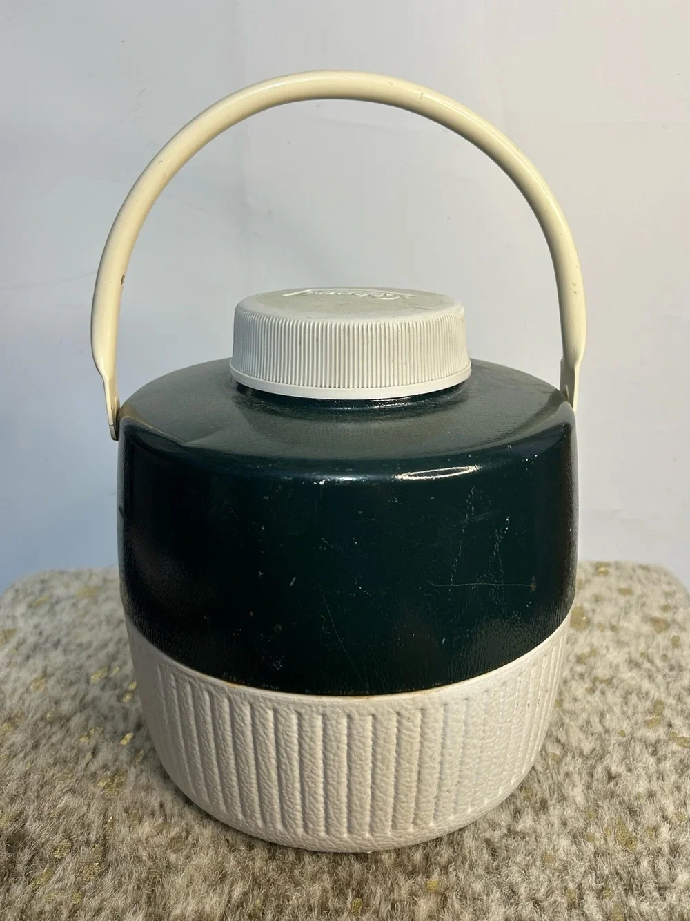Vintage Coleman 1-Gallon Green & White Water Cooler Jug